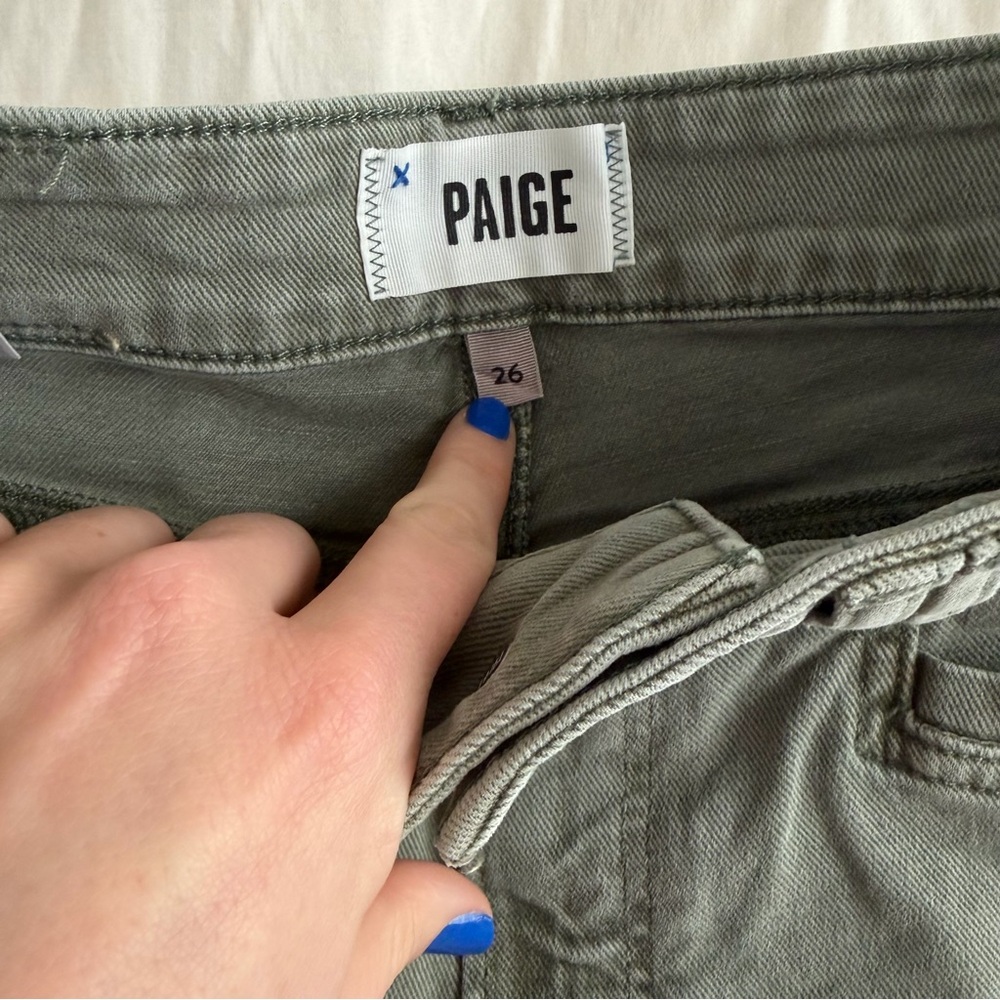 PAIGE Anessa Carpenter Wide Leg Jeans in Vintage Sweet Succulent - Picture 8 of 15